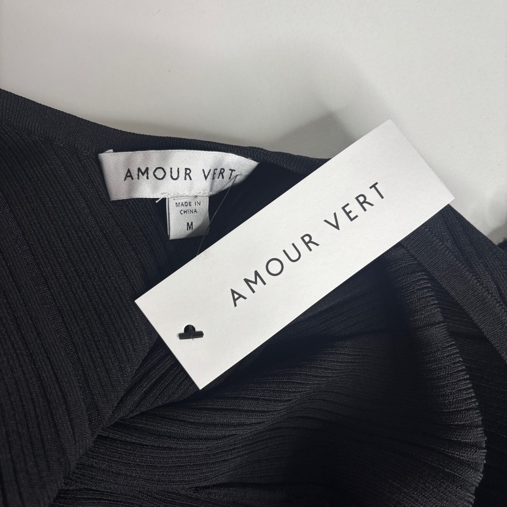 Amour Vert | Chantae Black Knit Midi Dress | Size M - Picture 4 of 6